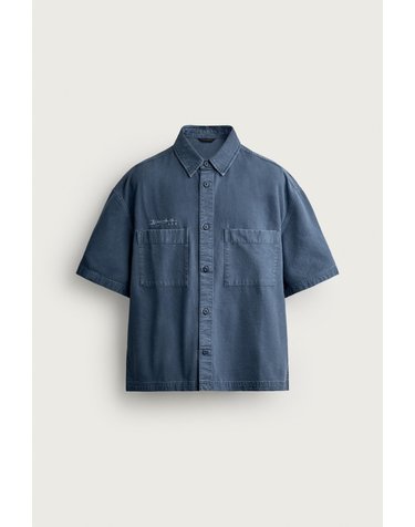 자라 릴렉스핏 패치 포켓 반팔 셔츠 6987/304/400 BLUE