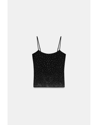 자라 라인스톤 스트랩 민소매 탑 3641/804/800 BLACK