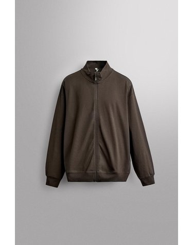 자라 릴렉스핏 하이넥 집업 스웨트셔츠 8054/329/700 BROWN