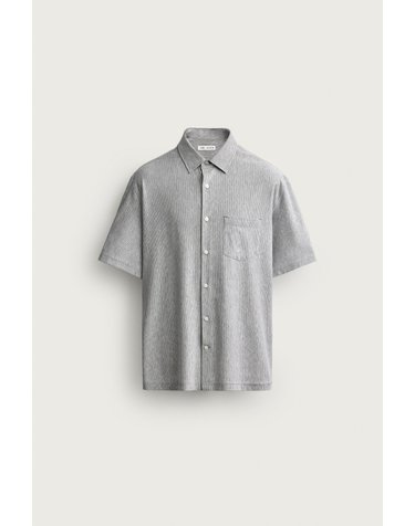 자라 컴포트 레귤러핏 스트라이프 반팔 셔츠 7545/472/390 GREEN STRIPE