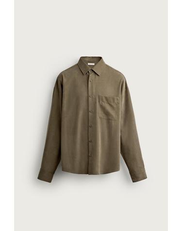 자라 릴렉스핏 라이오셀 혼방 긴팔 셔츠 1437/336/700 BROWN