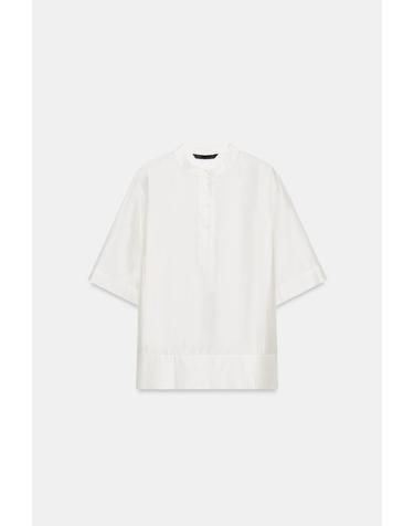 자라 라운드넥 플루이드 반팔 블라우스 4786/296/251 OYSTER-WHITE