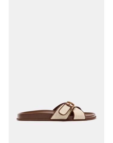 자라 크로스 버클 플랫 샌들 3824/810/111 LIGHT BEIGE