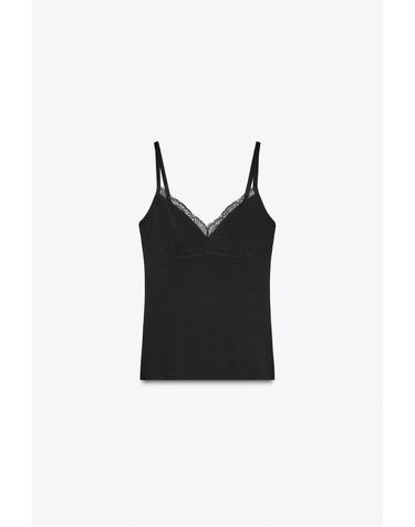 자라 라이오셀 레이스 슬리브리스 탑 3253/803/800 BLACK
