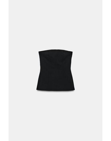 자라 스트레치 슬릿 오프숄더 탑 5039/827/800 BLACK