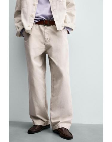 자라 빈티지 워시드 스트레이트 치노 팬츠 2553/300/721 LIGHT BEIGE