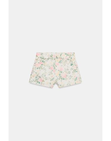 자라 하이웨이스트 플로럴 데님 반바지 6929/201/251 OYSTER-WHITE