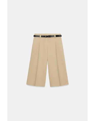 자라 하이라이즈 벨트 롱 버뮤다 팬츠 7924/377/704 CAMEL