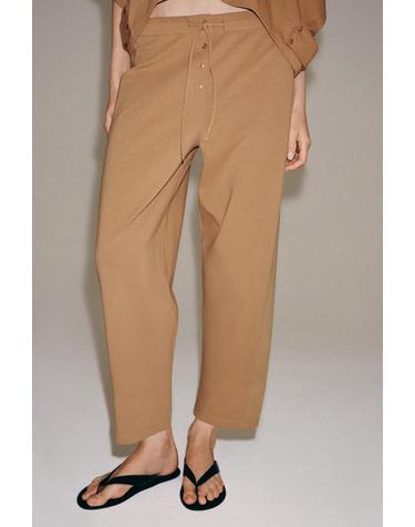 자라 인터록 캐럿핏 드로스트링 니트 팬츠 0264/702/756 MID-CAMEL