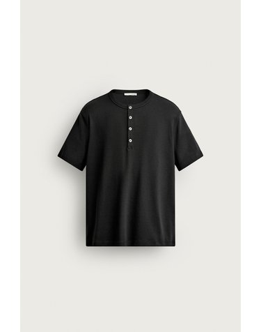 자라 레귤러핏 헨리넥 반팔 티셔츠 4092/355/800 BLACK