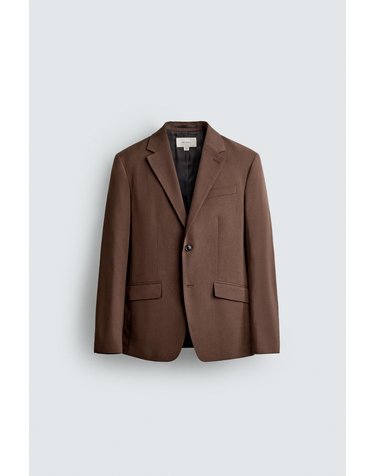 자라 레귤러핏 코튼 울 수트 블레이저 4514/993/973 BROWN
