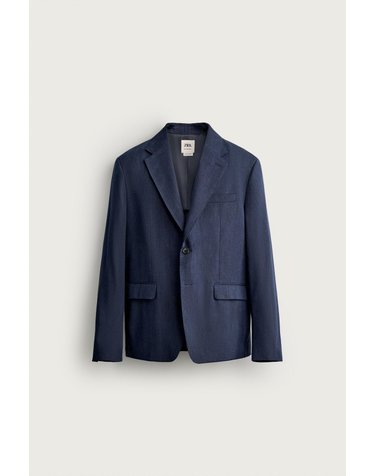 자라 레귤러핏 린넨 울 혼방 블레이저 6570/635/400 BLUE