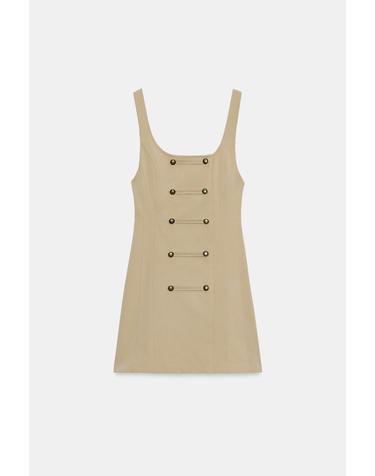 자라 버튼 장식 스트랩 미니 원피스 7833/786/710 BEIGE