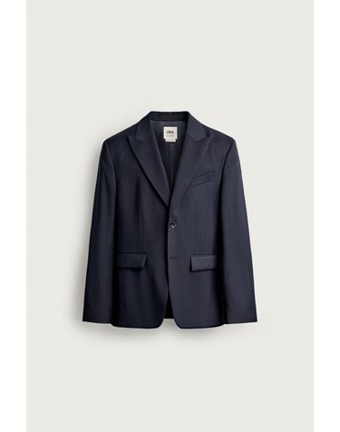 자라 100% 울 레귤러핏 수트 블레이저 1564/770/401 NAVY BLUE