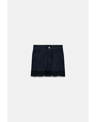 자라 레이스 헴 미니 스커트 팬츠 7923/576/400 BLUE