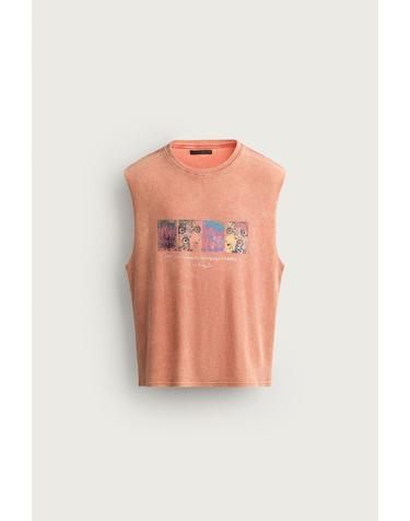 자라 프린트 니트 민소매 탱크탑 4805/306/919 CORAL RED