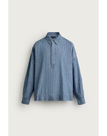 자라 스트라이프 데님 긴팔 폴로셔츠 6103/340/400 BLUE