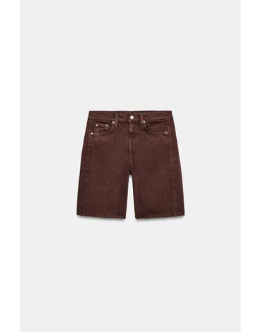 자라 릴렉스핏 데님 버뮤다 팬츠 4001/240/686 BURGUNDY
