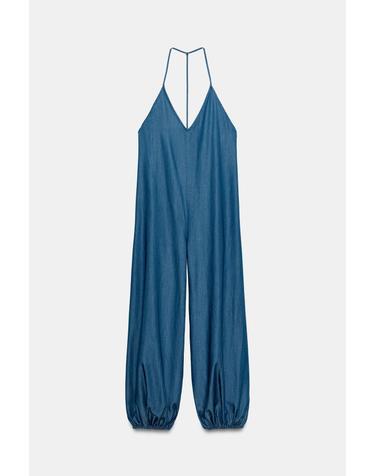 자라 브이넥 파인 스트랩 롱 점프수트 6929/286/400 BLUE