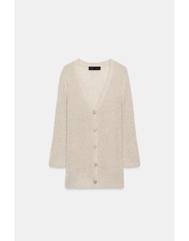 자라 브이넥 버튼 롱 가디건 3859/002/052 LIGHT BEIGE