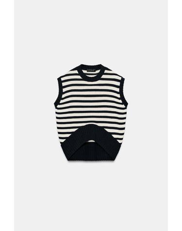 자라 스트라이프 민소매 니트 베스트 6771/101/104 STRIPED