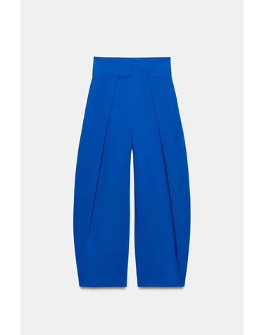 자라 하이웨이스트 플리츠 벌룬 팬츠 1255/527/446 ELECTRIC BLUE