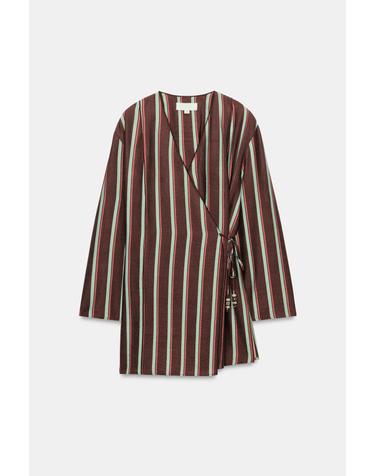 자라 스트라이프 랩 자켓 7821/148/178 BROWN STRIPES