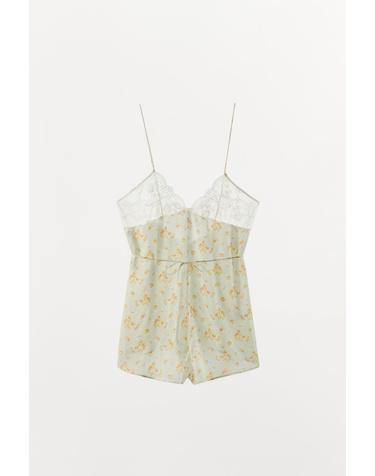 자라 플로럴 프린트 레이스 점프수트 9056/839/512 SEA GREEN