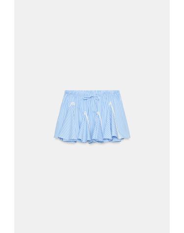 자라 스트라이프 러플 헴 미니 스커트 1255/519/044 BLUE/WHITE
