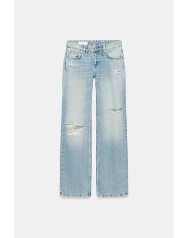 자라 로우라이즈 와이드 청바지 8727/323/400 BLUE