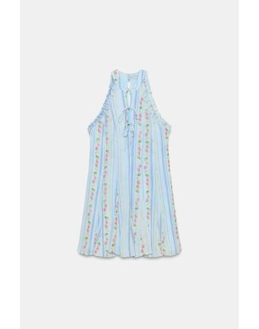 자라 플로럴 프린트 홀터넥 미니 원피스 7845/289/330 MULTICOLOURED