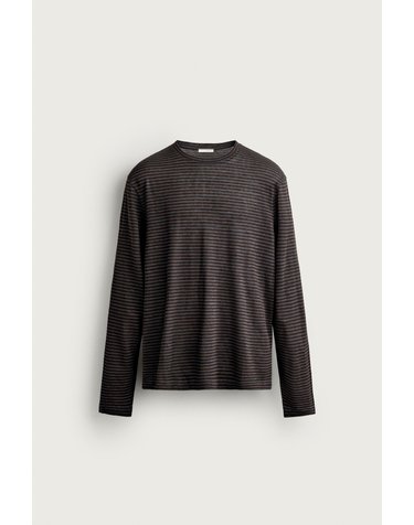 자라 헴프 비스코스 스트라이프 긴팔 티셔츠 4853/303/104 STRIPED