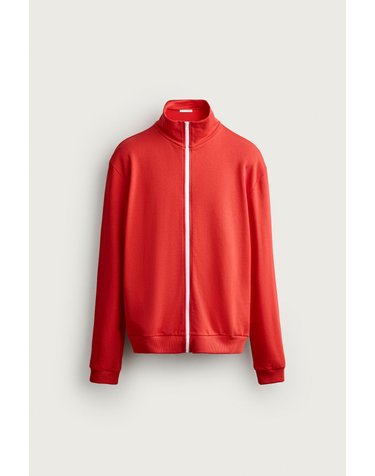 자라 릴렉스핏 배색 집업 스웨트셔츠 5644/360/675 RED / ORANGE