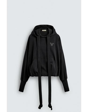 자라 미키 실루엣 자수 후드 스웨트셔츠 X 해리 램버트 디즈니 6050/811/800 BLACK