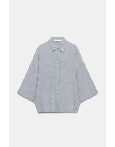자라 스트라이프 7부 소매 셔츠 4786/268/401 NAVY BLUE