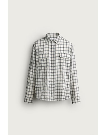 자라 릴렉스핏 텍스처 체크 긴팔 셔츠 4795/301/251 OYSTER-WHITE