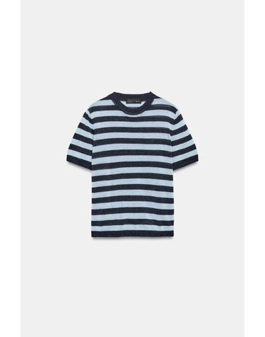 자라 스트라이프 크루넥 반팔 니트 탑 2756/031/073 BLUE / NAVY