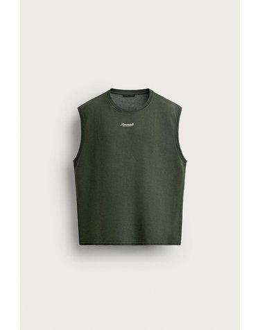 자라 자수 텍스트 민소매 스웨트셔츠 4087/316/529 DARK GREEN