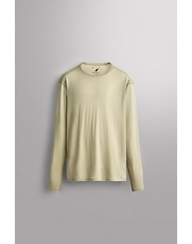 자라 릴렉스핏 경량 코튼 린넨 긴팔 티셔츠 5868/306/519 WASHED GREEN