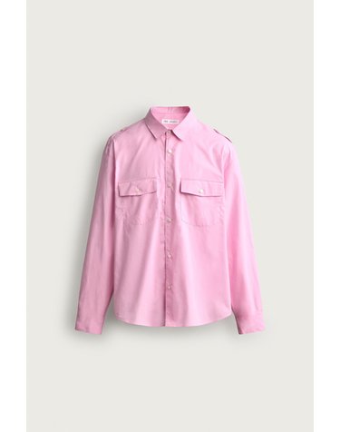 자라 릴렉스핏 탭 플랩 포켓 긴팔 셔츠 4203/223/620 PINK