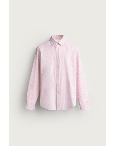 자라 텍스처 레귤러핏 스트라이프 긴팔 셔츠 7545/333/919 CORAL RED