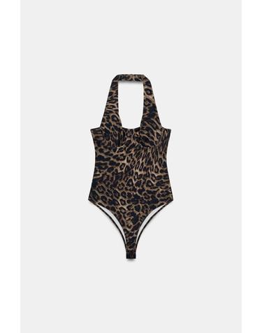 자라 레오파드 언더와이어 홀터 바디수트 5039/819/051 LEOPARD