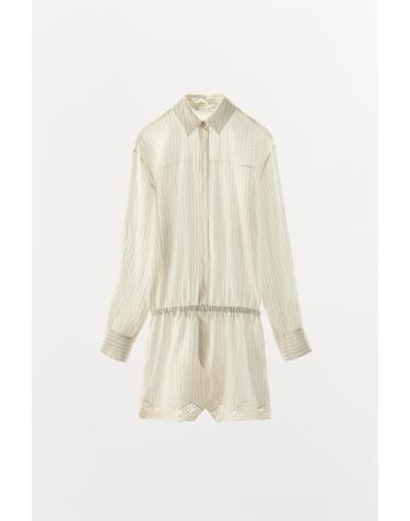자라 스트라이프 레이스 셔츠 점프수트 9052/807/105 STRIPES