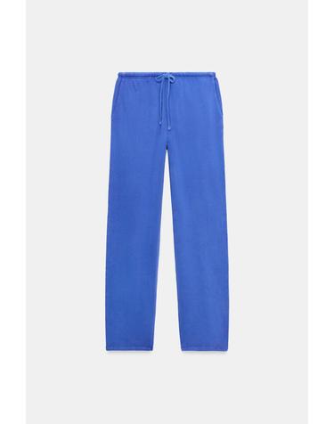 자라 드로스트링 스트레이트핏 면 팬츠 3253/808/420 BLUISH