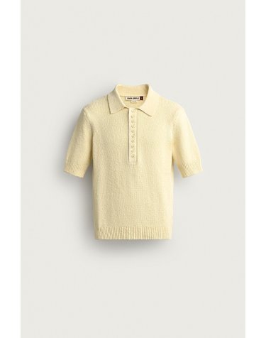 자라 슬림핏 반팔 폴로 니트 셔츠 3003/002/306 LIGHT YELLOW