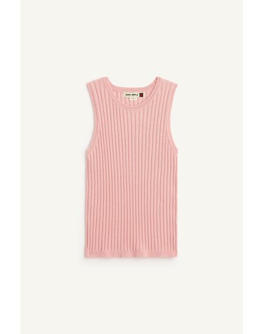 자라 슬림핏 골지 니트 민소매 탱크탑 3003/001/621 PASTEL PINK