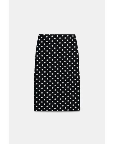 자라 도트 패턴 미디 스커트 1478/244/084 BLACK / WHITE