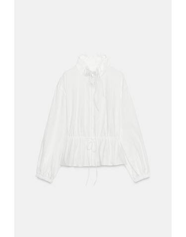 자라 하이넥 드로스트링 나일론 자켓 4772/702/250 WHITE