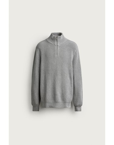 자라 펄 니트 지퍼 하이넥 스웨터 3332/310/803 GREY MARL