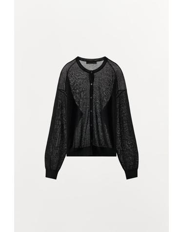 자라 파인 니트 라운드넥 가디건 2756/050/800 BLACK